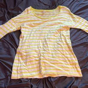 Sonoma Lime Green and White Striped Sweater